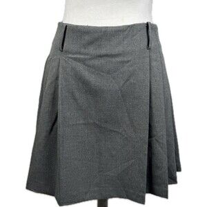 MNG Women's Zip A-Lined Pleated w/ Pockets Mini Skirt Gray Sz S Office Academia